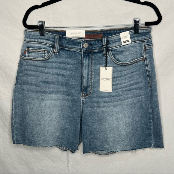 Judy Blue Pants - NWT Judy Blue High Waist Cut Off Denim Jean Shorts XL Style JB15276 Light Wash